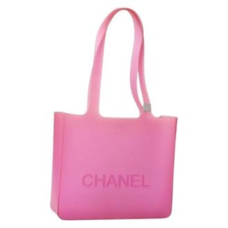 Chanel Pre-owned Tote Bags, female, Pink, Size: ONE SIZE Pre-owned Rubber Tote Bag