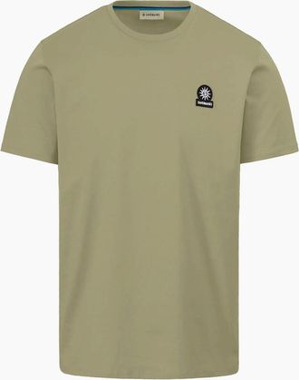 Sandbanks Mens SANDBANKS BADGE LOGO T-SHIRT ARMY GREEN - Size: 46