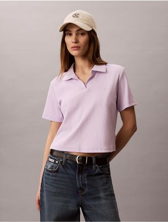 Calvin Klein Jeans Calvin Klein Womens Cotton Contour Rib Polo Tee - Open Misc - XS