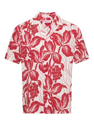 Orlebar Brown Camicia Maitan in lino a fiori - Bianco