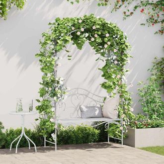 vidaXL Vidaxl - Banco De Jard&iacute;n Con Coj&iacute;n Blanco 104 X 54 X 93cm Acero