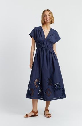 Chinti and Parker Broderie Dress in Navy at Nordstrom, Size Medium