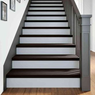 vidaXL Vidaxl - Pelda&ntilde;os De Escalera 2 Uds Madera Maciza Roble Marr&oacute;n Oscuro