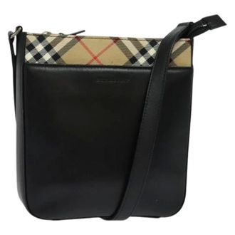 Burberry Vintage Cross Body Bags, unisex, Black, ONE SIZE, Pre-owned Leather Cross Body Bag