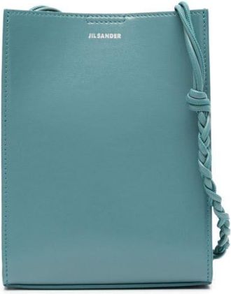 Jil Sander logo-print leather shoulder bag - women - Calf Leather - OS - Blue