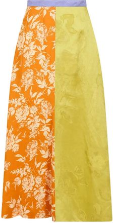 Rosie Assoulin Gonna midi svasata a fiori - Arancione