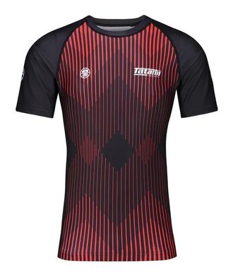 OEM Tatami Rashguard Para Hombre, Manga Corta, Milan Eco Tech, Rojo Reciclado, Talla S