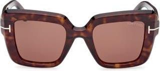 Tom Ford 52mm Square Sunglasses in Dark Havana /Roviex at Nordstrom Rack