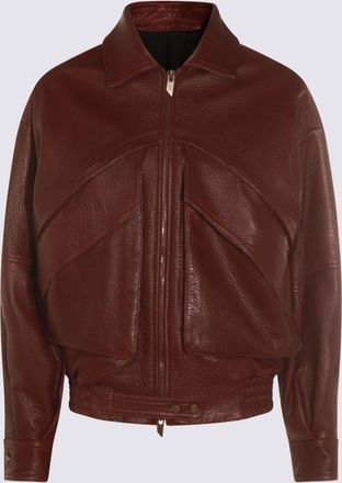 Salvatore Santoro Bordeaux Leather Jacket