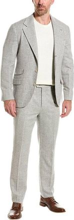 Brunello Cucinelli Pearl Plaid Tailored Suit, Brand Size 50 (US Size 40)