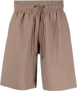 Viktor & Rolf drawstring-waist detail shorts - men - Polyester - L - Brown