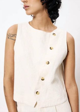 FRNCH Sleeveless Pamphilia Top In Cream