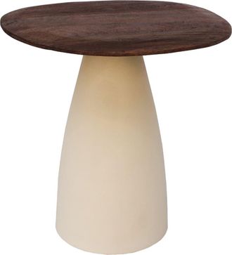 Moloo Mesa de centro D50 cm en madera marr&oacute;n y marfil