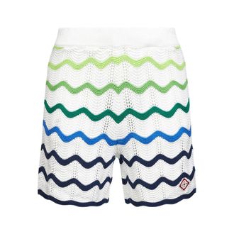 Casablanca Elasticated Scalloped Knit Shorts