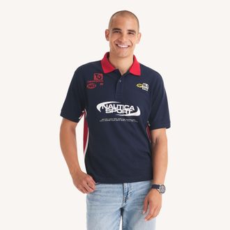 Nautica Mens Relaxed-Fit Embroidered Logo Polo