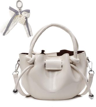 Generic Casual Hobo Crossbody Bags for Women, Lightweight Vegan Leather Shoulder Purse, Ladies Retro Bucket Handbags for Work Travel Daily (Beige,21 * 10 * 14