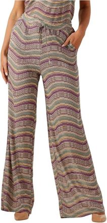 Summum Broeken, Dames, Veelkleurig, L, Sprankelende Golf Wijde Pijp Broek