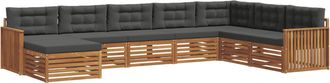 vidaXL Conjunto De Sof&aacute;s De Exterior 8 Uds. Natural Y Antracita Vidaxl