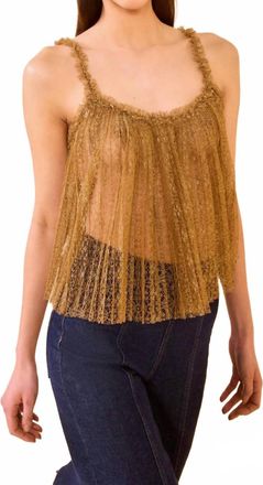 Ulla Johnson Romy Pleated Cami Top In Gold