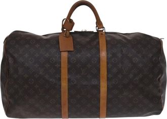 Louis Vuitton Keepall 60 Brown Canvas Travel Bag (Pre-Owned)
