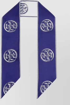 Tory Burch silk logo-print asymmetric scarf