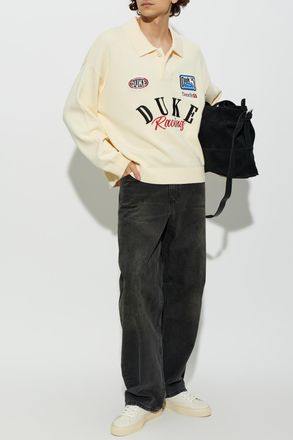 Duke and Dexter Polo Shirt With Patches, Mens, Cream