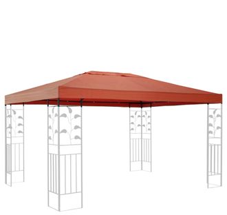 Quick-Star Quick-star - Ersatzdach F&uuml;r Bl&auml;tter Pavillon 3x4m Pavillondach Terra / Rotorange Ral 2001 Ersatzbezug