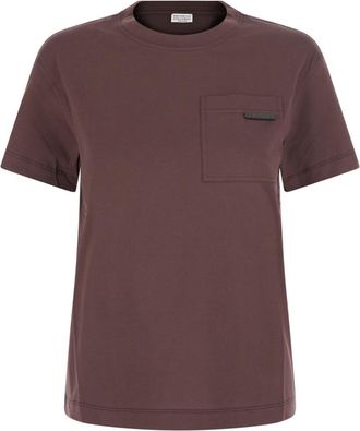 Brunello Cucinelli Brown Crew Neck T-Shirt