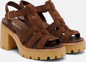 Prada Suede platform sandals