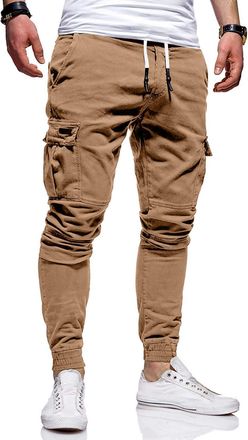 Generic Cargo Pants Men Waist Drawstring Durable Polyester Hiking Outdoor Athletic Jogging Cargo Trousers for Men UK