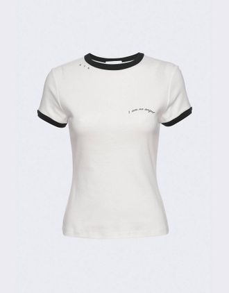 Rta Womens I Am No Angel Tee In Off White & Green