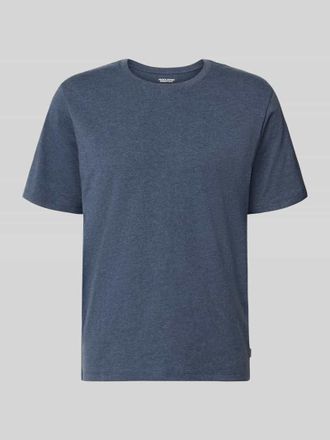 Jack & Jones Regular Fit T-Shirt aus Baumwoll-Mix Modell Organic in Marine Melange, Gr&ouml;&szlig;e XXL