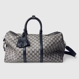 Gucci Essence Classic Medium Duffle Bag, Blue, GG Canvas