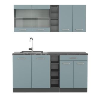 Vicco Cocina Vers&aacute;til R-line, Gris Azulado/antracita, 160 Cm, Et Antracita