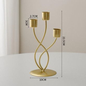 OEM Juego De Candelabro Y Portavelas (2 Cabezales) - Color Dorado, Con Forma De Rama De &Aacute;rbol