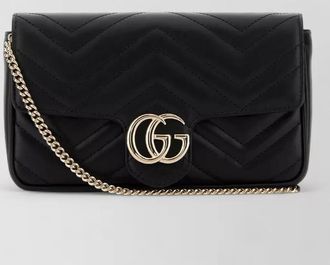 Gucci leather gg marmont small shoulder chain bag