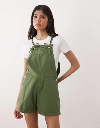 Miss Selfridge Tuta corta kaki-Verde