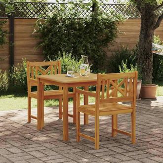 Berkfield Home 3 Piece Garden Dining Set Solid Wood Acacia in Brown