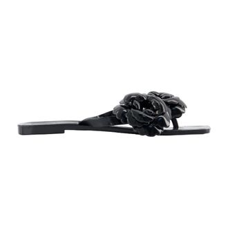 Coperni Flip Flops, female, Black, 5 UK, Silicone Flower Flat Sandals