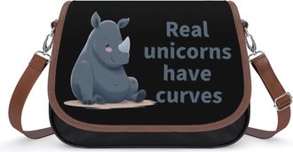 Generic Real Unicorns Have Curves Rhinocerus Small Womens Crossbody Bags Shoulder Handbag with Adjustable Strap for Travel
