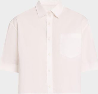 Maria McManus Cropped Oversized Button-Front Shirt