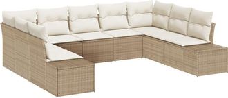 vidaXL Garden Sofa Set 9 pcs Beige and cream 289 x 209 x 85 cm Vidaxl