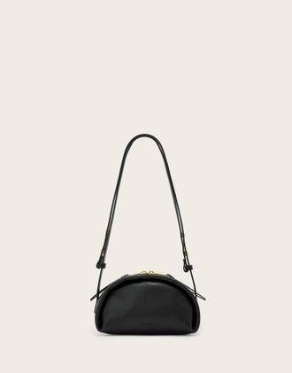 AllSaints Rosalie Arc - Borsa a tracolla in pelle nera-Nero