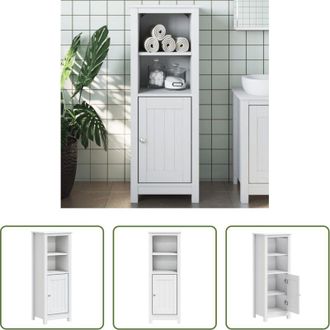 vidaXL Mobile da bagno in legno - Mobile da Bagno BERG Bianco 40x34x110 cm Legno Massello di Pino