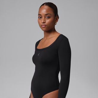 Nike Jordan Womens Jordan Brooklyn Long-Sleeve Bodysuit in Black | IM7228-010