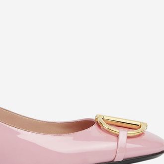 Gucci Womens Ballerina Flats With Half Clasp Pink Calf Skin