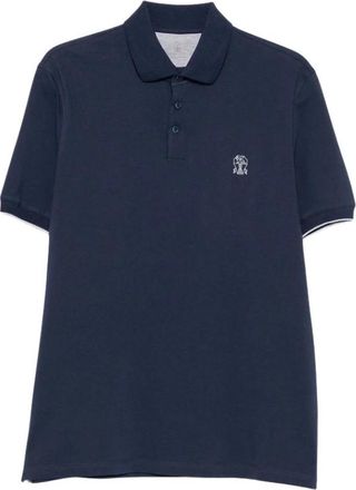 Brunello Cucinelli Polo Shirt - Heren - Polos - Blauw - 3XL - Tops