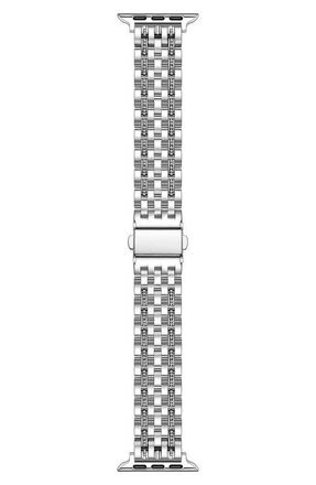 Posh Tech Remy Rhinestone & Stainless Steel Apple Watch Watchband in Silver at Nordstrom