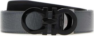 Ferragamo Gancini Riem - Heren - Riemen - Grijs - 115 CM - Leer - Accessoires
