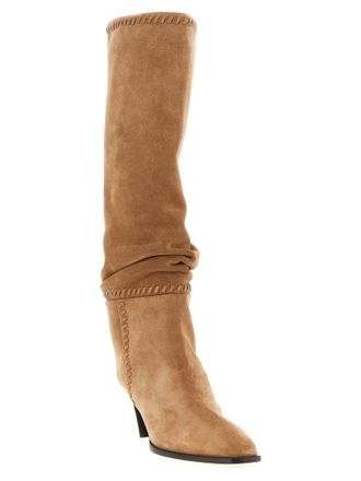 Jimmy Choo London Womens Beige Leather Over The Knee Shoe